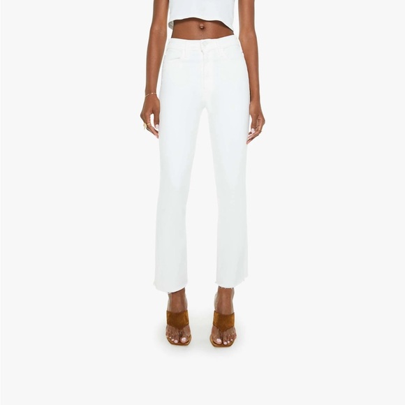 MOTHER Denim Hustler Ankle Fray - White - Picture 2 of 6